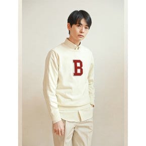 Chenille B Essential Crew neck Knit (Cream)