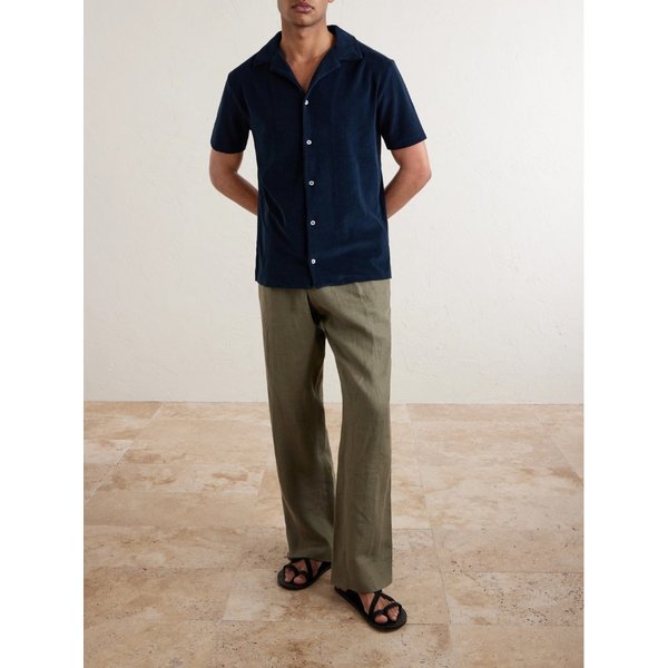 하비 캠프 칼라 코튼 테리 셔츠 46376663163008988