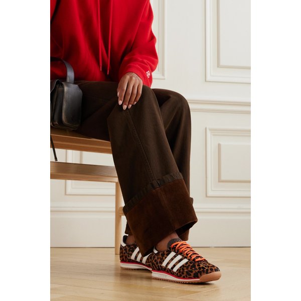 SL 72 OG 가죽 트리밍 레오파드 프린트 포니 헤어 스니커즈 46376663162987899