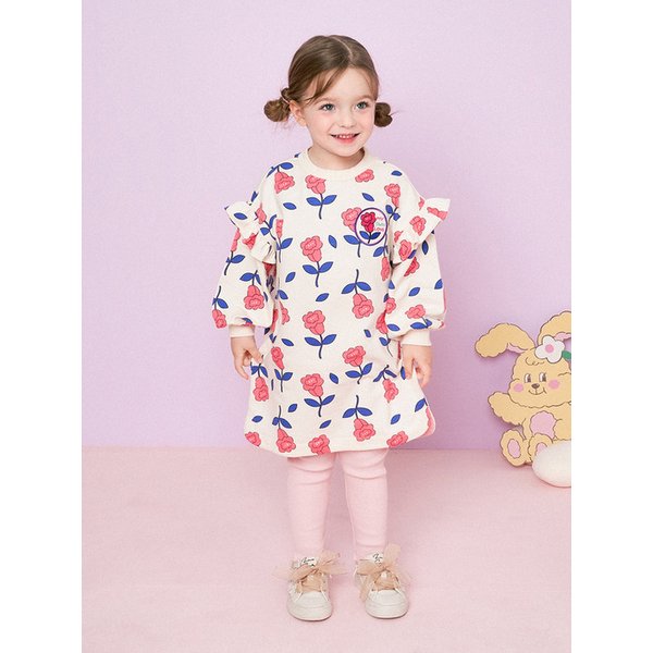 키치플라워배색원피스