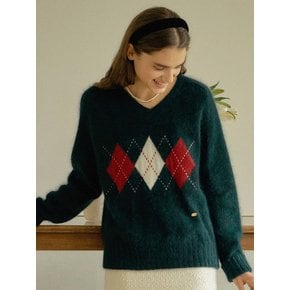 T Angora Classic Argyle Knit_Forest