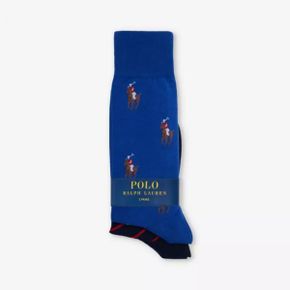 5474441 Ralph Lauren Logo-embroidered crew-length pack of two cotton-blend socks