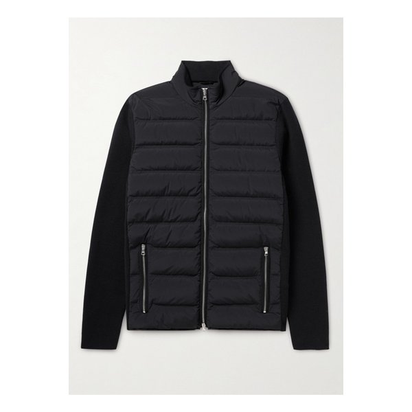 윌리스 퀼팅 셸 메리노 울 다운 재킷 블랙