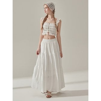 비키니밴더 [8차 리오더] 어네스 티어드 롱 스커트 - White