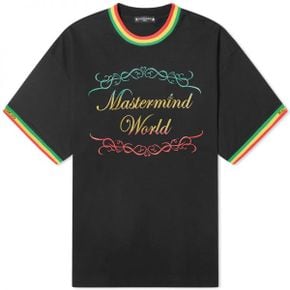 마스터마인드월드 Rasta 링거 티셔츠 - 블랙 MW24S12-TS051-BLK