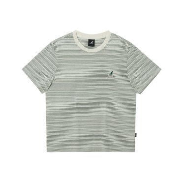 캉골 우먼스 믹스 스트라이프 반팔 티셔츠 2794 그린 (KREWST27940)