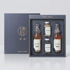 [대현상회] Premium 국산 참기름 선물세트 (참기름350ml2병,볶은검은깨,80g,볶은참깨 80g) (선물상자포장)