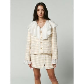 LINE TRIM TWEED JACKET - YELLOW