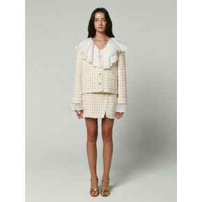 LINE TRIM TWEED JACKET - YELLOW