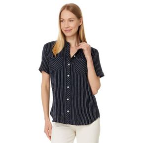 4674276 Tommy Hilfiger Stripe Linen Blend Camp Shirt