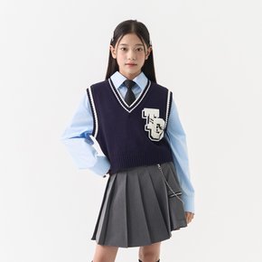 [30%+추가8%] 블링 장식 크롭 스웨터 조끼 TGVK25101