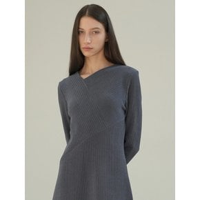 UNBALANCED JERSEY DRESS / BLUE