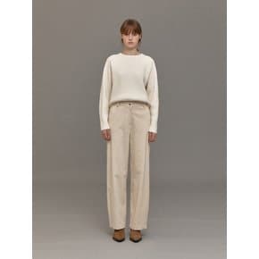 CORDUROY ROUNDING WIDE PANTS (CREAM)