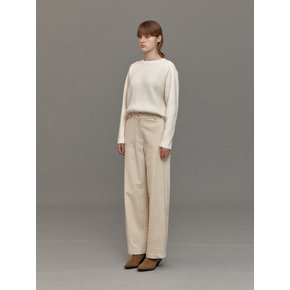 CORDUROY ROUNDING WIDE PANTS (CREAM)