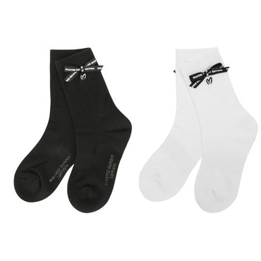 마스터바니 25S/S (421E1SC102) 여성 논슬립 와플 조직 리본 중목 양말