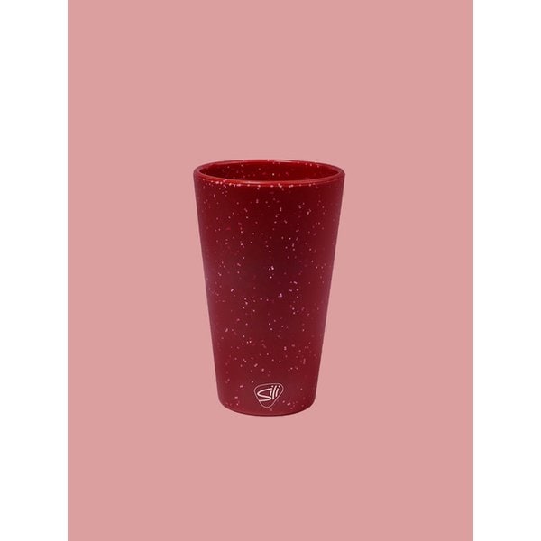 친환경 실리콘 컵 레드 스펙클 16oz