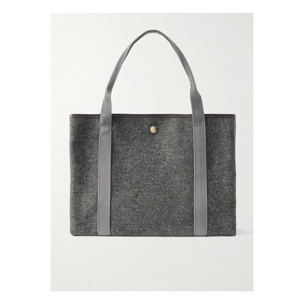 휘 드 베르누이 트라버세 미디엄 가죽 웹 트리밍 울 블렌드 펠트 토트백 46376663162918550