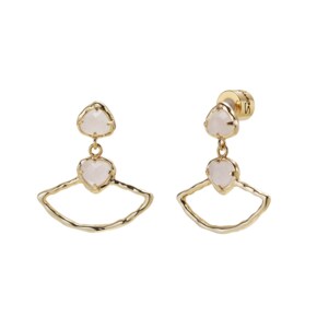 디에타 더블 베타 귀걸이-로즈쿼츠 / Dieta Double Betta Earring - Rose Quartz