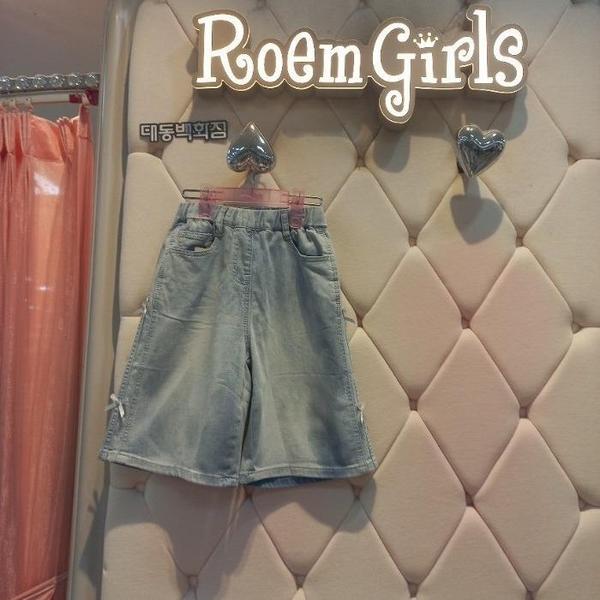 확대된 대표 로엠걸즈 DP01 리본포인트  5부데님 RGRGTJ2644C(1)