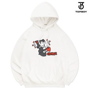 [일반/기모] 특양면 하트 비트 프린팅 후드티