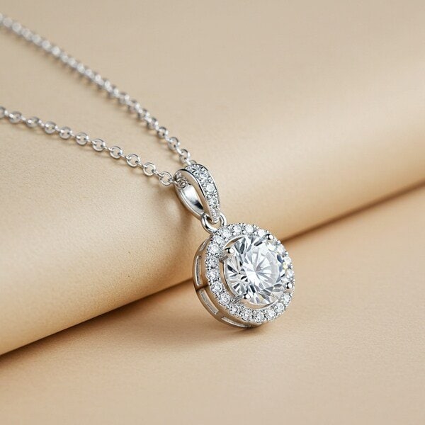 모이사나이트 목걸이 랩 다이아 샤인 라운드