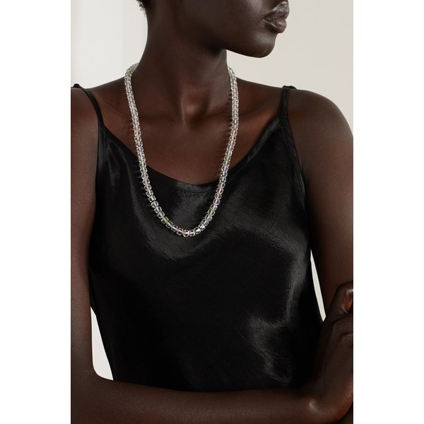 9k 골드 실버 락 크리스털 비즈 네크리스 투명