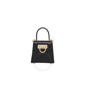 Ferragamo 여성 블랙 마이크로 아이코닉 탑 핸들 백 213972 762967