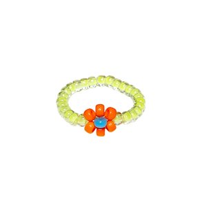 Orange Lily Flower Beads Ring 비즈반지