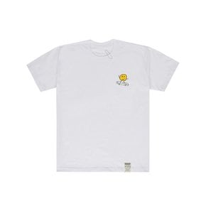 [UNISEX]도트 보드 스마일 반팔티_화이트