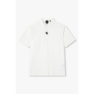 ARMANI EXCHANGE AX 남성 자수 로고 숏 슬리브 폴로 셔츠- 오프 화이트(A415131028)