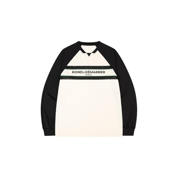 [남녀공용] 스트라이프 컬러 블록 롱 슬리브