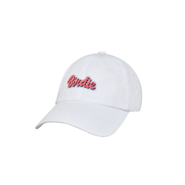 BIRDIE NEEDLEPOINT HAT - WHITE