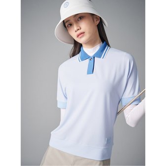빈폴골프 [Premium] 여성 래글런 블루종핏 반소매 티셔츠  스카이 블루 (BJ4342A52Q)