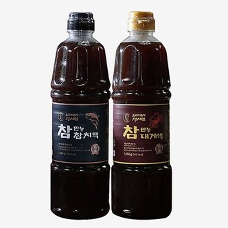 신세계라이브쇼핑 오색단지 참만능참치액 900ml(1,040g)  x 1병 + 참만능대게액 900ml(1,050g) x 1병