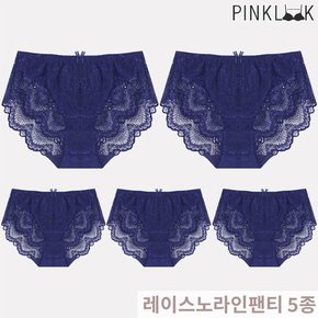 엘루 95~105 여성팬티 레이스팬티5P/네이비