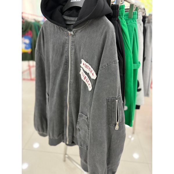 [여주점] 후드탈부착 패치레터링 오버핏 항공점퍼 JGZZ63801