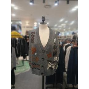 세이브존01 프린팅 브이넥니트조끼 MN12KV070FJY (S53607874)