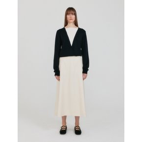 ZOEM V-Neck Knit Cardigan - Black/Ivory