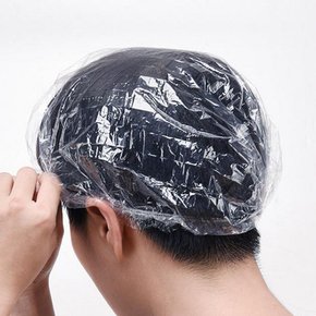 일회용 샤워캡 100개 위생모자 헤어캡 비닐캡 파마 염색 머리 비닐 모자