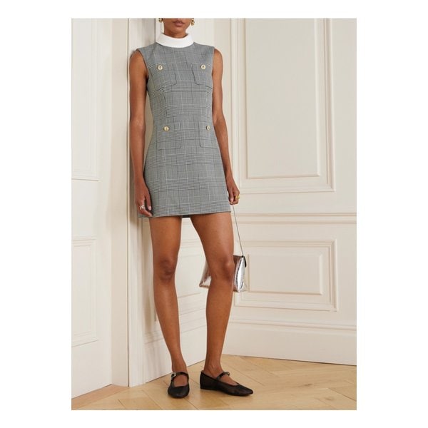 프린스 오브 웨일스 체크 트위드 미니 드레스 블랙 46376663162843740