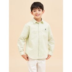 *시즌오프30%*[BEANPOLE KIDS] 코튼리넨 깅엄 체크 셔츠  애플 그린 (BI4364U02K)