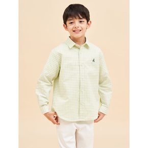 *시즌오프30%*[BEANPOLE KIDS] 코튼리넨 깅엄 체크 셔츠  애플 그린 (BI4364U02K)