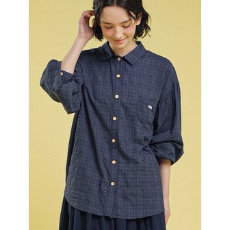 치키타 퍼프 블라우스 (도트 ) 네이비 241307ONV