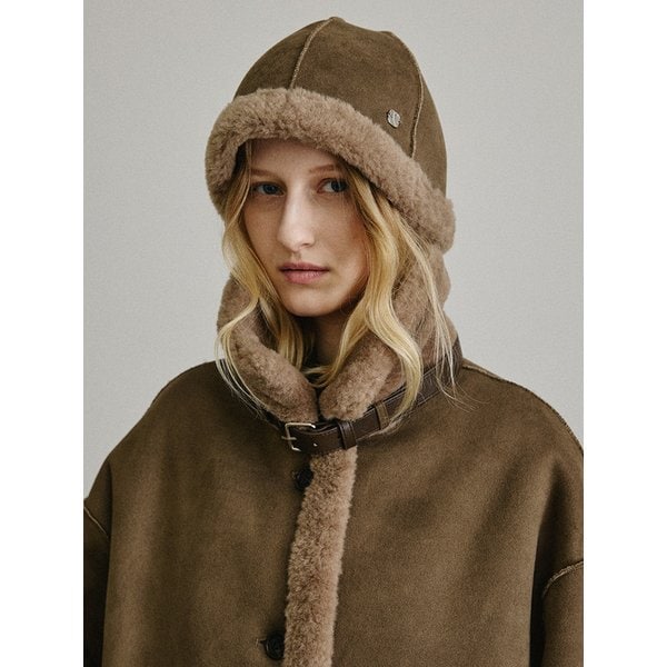 무스탕 리버시블 버킷햇_KHAKI