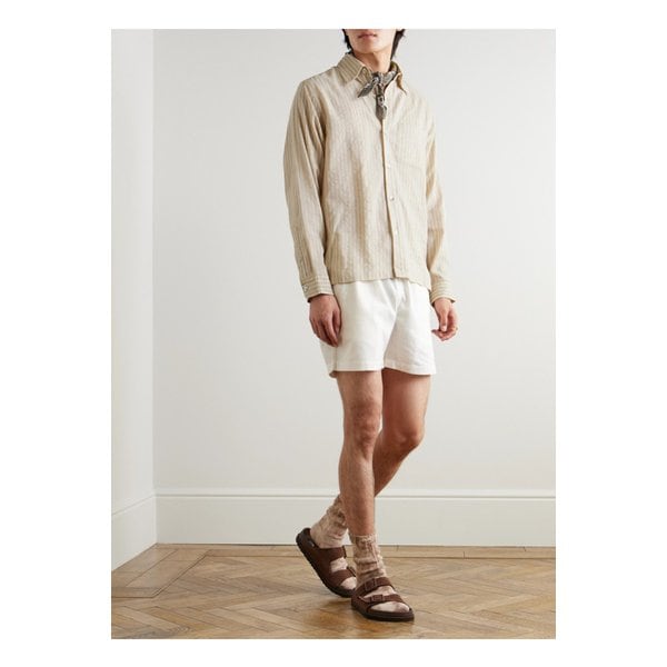 카틱 리서치 파타우디 스트라이프 실크 코튼 혼방 셔츠 뉴트럴 1647597341792660