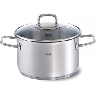  휘슬러(Fissler) 양수냄비 스테인리스 16cm 비세오 스튜포트 유리 뚜껑 포함 가스불/인덕션 가능