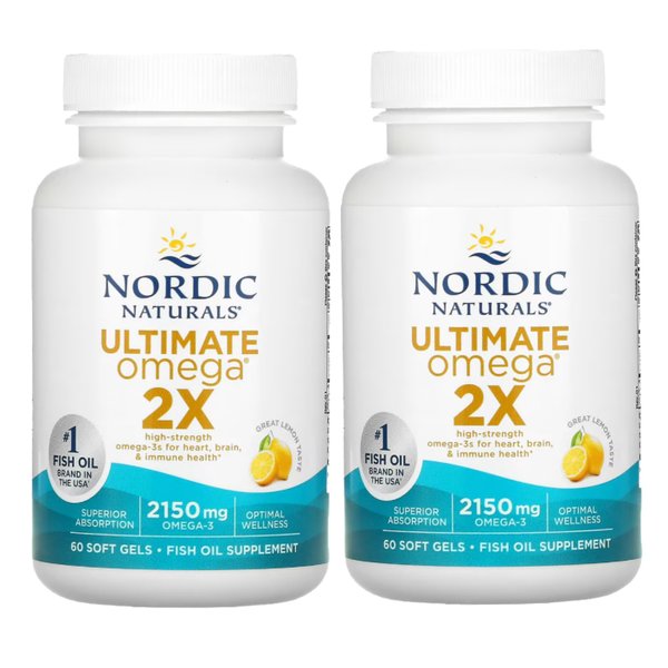 노르딕 내추럴스 얼티메이트 오메가3 2X 2150mg 60소프트젤 X 2통 레몬 맛