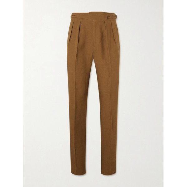 루비나찌 매니 스트레이트 레그 플리츠 리넨 팬츠 46376663163091872