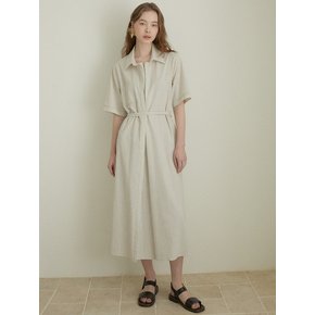 Shirt dress (beige stripe)