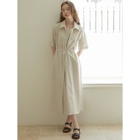 Shirt dress (beige stripe)